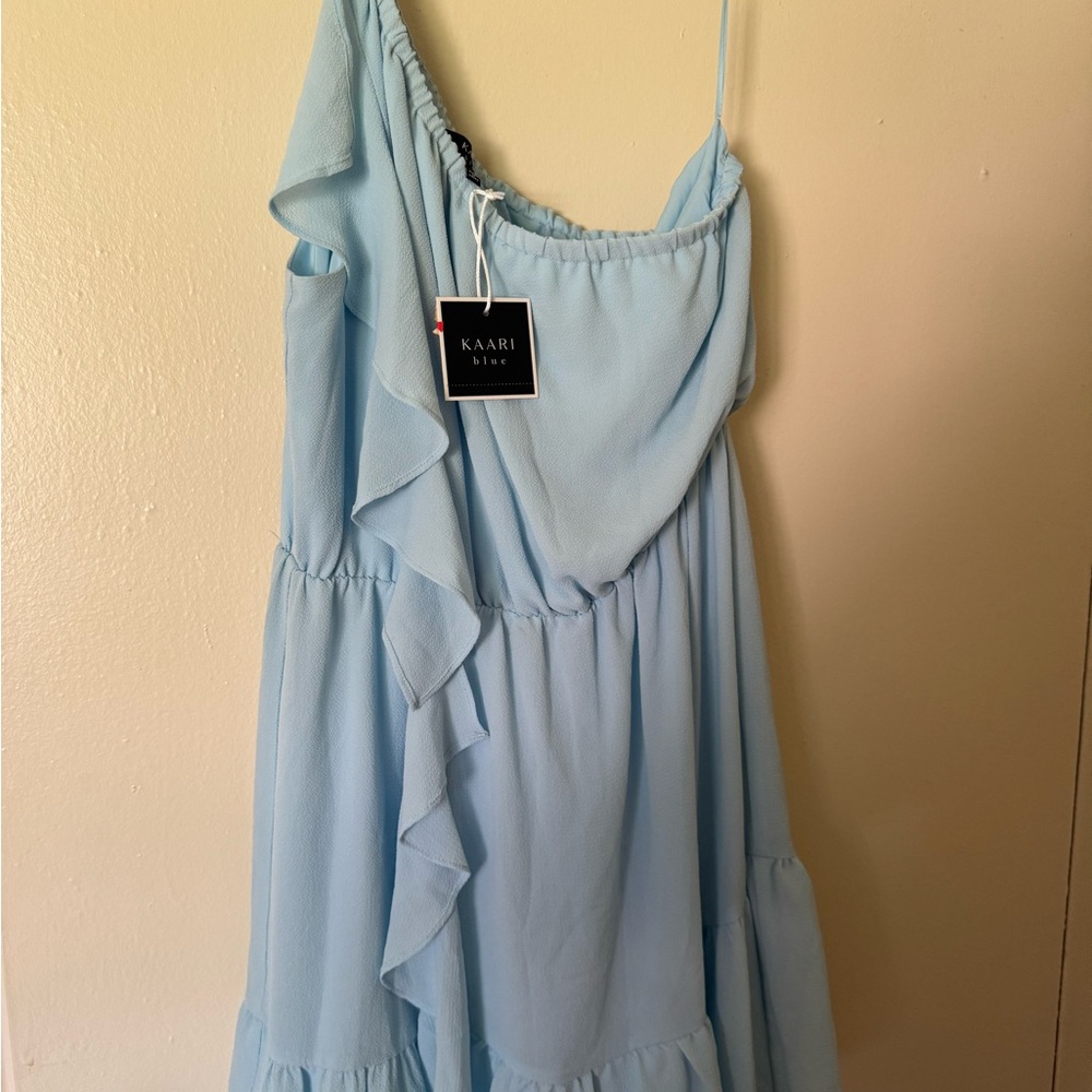 Kaari Blue, One shoulder above the knee cocktail dress. Size medium